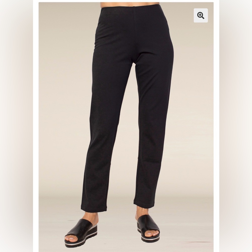 Habitat Luxe Ponte Straight Pant Womens XL Pull On Elastic Waist Black Stretchy